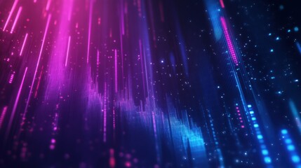 Electric blue and purple fractal patterns glow with energy, like plasma waves in motion