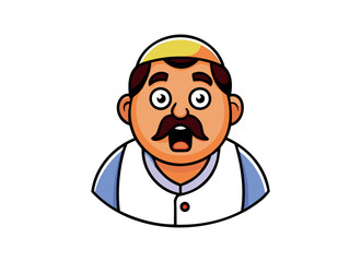 Obraz premium Surprised Cartoon Man Illustration - Colorful Vector Art