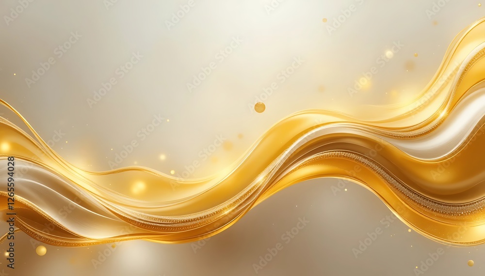 Poster abstract golden waves flowing background design