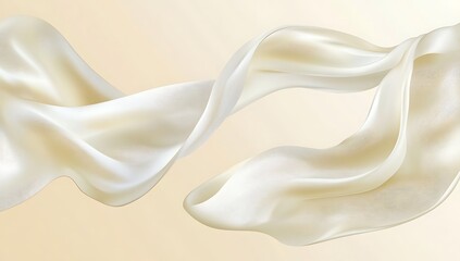 Obraz premium Minimalist Abstract beige background with flowing fabric shapes