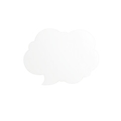 Obraz premium Blank speech bubble on white background for creative communication concepts in graphic design, advertising, and social media marketing projects