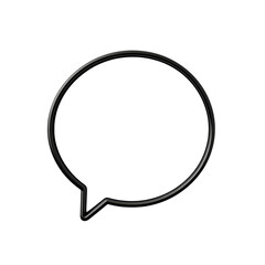 Minimalist Speech Bubble Icon with Clean Lines in Black Outline Style on a Transparent Background for Modern Communication Graphics