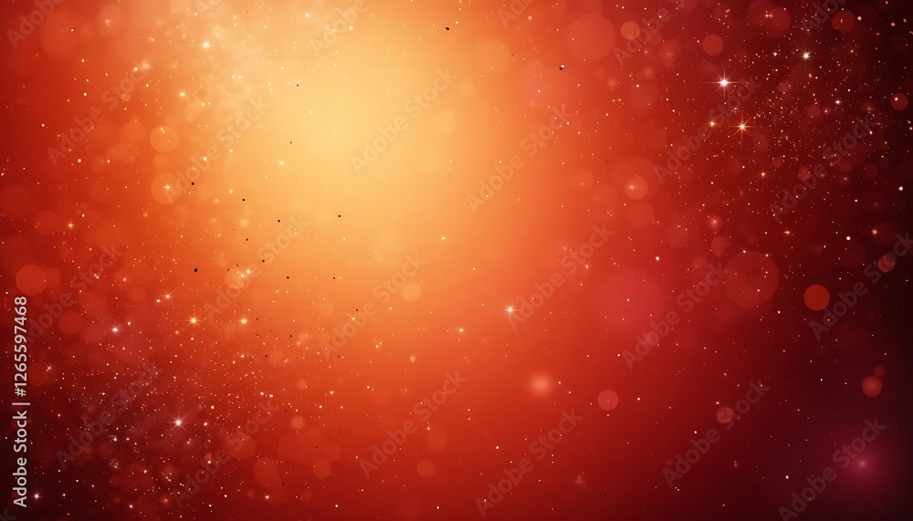 Poster abstract red orange background with glowing particles