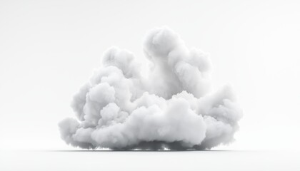Soft and airy cloud formation with realistic depth and texture, isolated on a seamless white canvas, bright natural lighting, ultra-HD atmospheric design