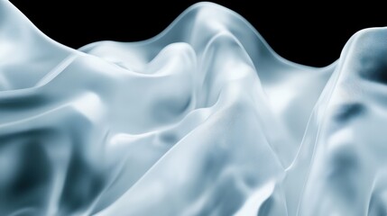 Obraz premium Soft-focus blue wave pattern with translucent mist, flowing abstract textures, futuristic and elegant digital artwork, perfect for corporate and tech themes