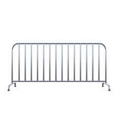 Temporary Fence, 3d illustration Isolated on white background © Karamaz