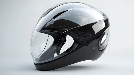Modern Motorcycle Helmet Design with Clear Visor and Sleek Finish