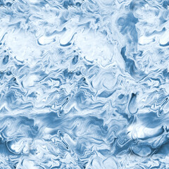 Seamless pattern of blue marble abstract painting, original hand drawn, impressionism style, color texture.