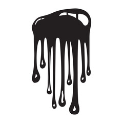 Dripping chocolate glaze silhouette vector illustration