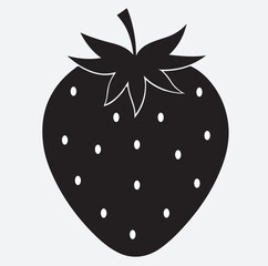 a strawberry silhouette vector art illustration, vector illustration of a strawberry