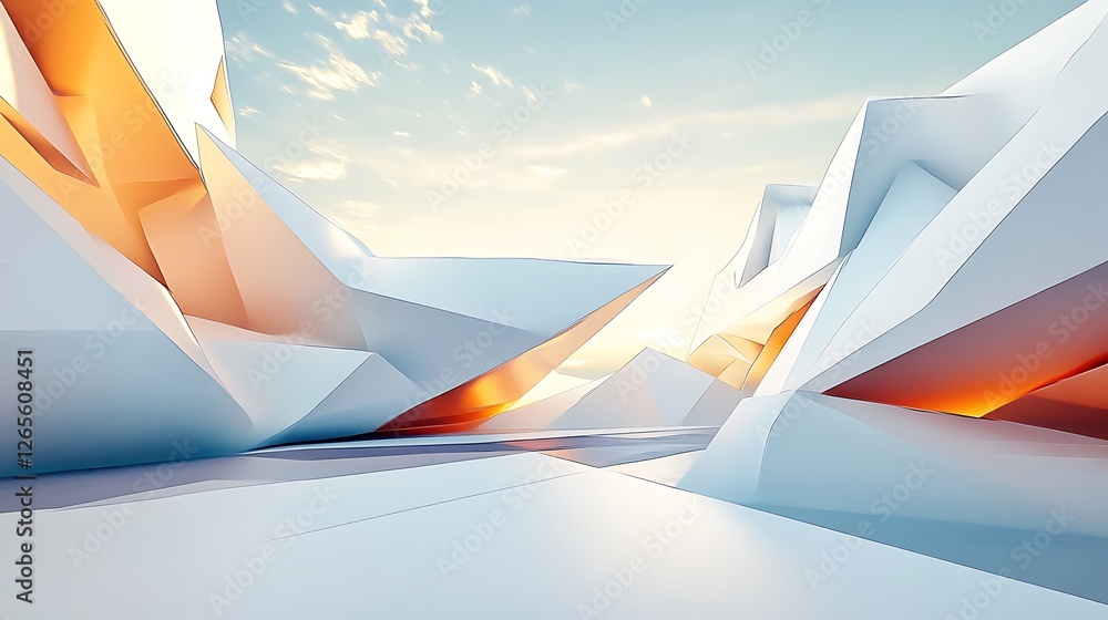 Poster abstract architecture background. 3d rendering, 3d illustration.