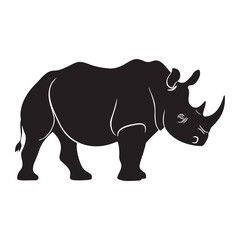 Rhinoceros standing silhouette vector illustration
