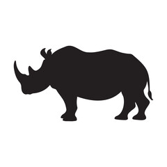Rhino standing silhouette vector illustration