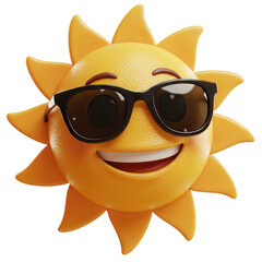 sol com oculos 3d transparente fundo