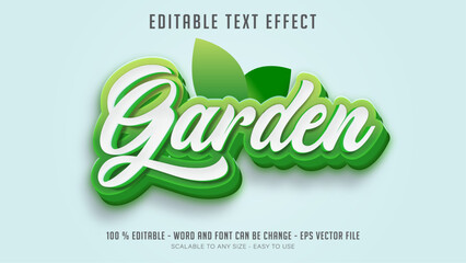 garden editable text effect