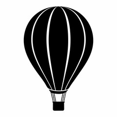 Fototapeta premium Minimalist Hot Air Balloon silhouette Vector logo icon Design.