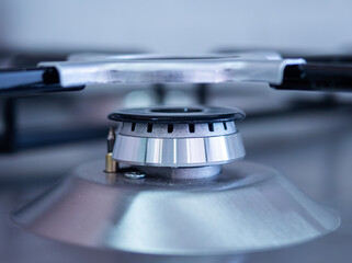 kitchen gas cooker. gas stove close up