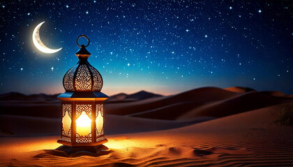 arabic lamp in the desert