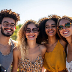 group of young people smiling