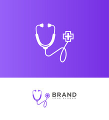Medical Logo Design Stethoscope, Cross, Healthcare, Branding, Clinic