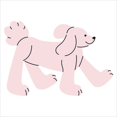 Hand drawn cute fluffy dog. Modern isolated vector illustration.