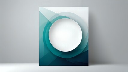 Abstract teal and white design template featuring a central circle, ideal for presentations, branding, or website backgrounds.