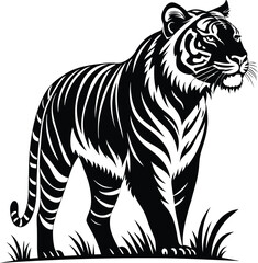 Tiger silhouette, Tiger vector, Tiger icon