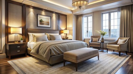Budget-Friendly Elegant Hotel Bedroom Interior Design, Cozy & Comfortable Low Season Room