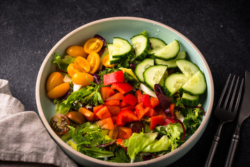 Fresh healthy organic vegetable salad