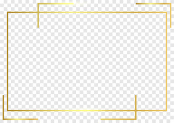 Gold frame bright shape. Golden border line.