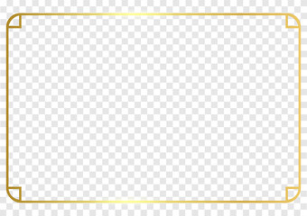 Gold frame bright shape. Golden border line.