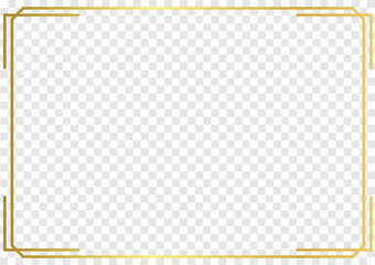 Gold frame bright shape. Golden border line.