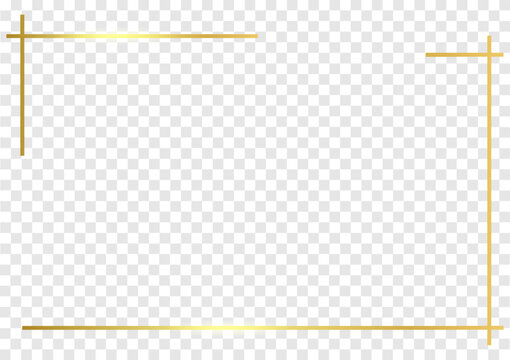 Gold frame bright shape. Golden border line.