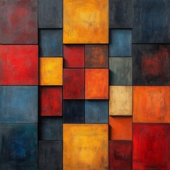 Fototapeta premium Colorful Modern Abstract Wall Art with Geometric Shapes
