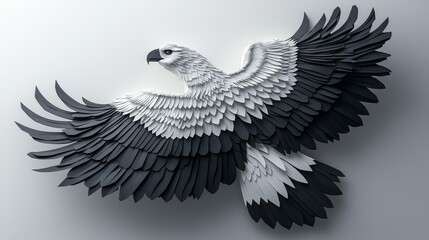 Obraz premium Elegant origami eagle stunning papercut animal collection art studio minimalist setting creative expression