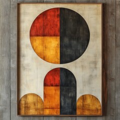 Abstract Geometric Artwork with Bold Colors and Unique Shapes