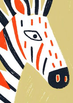 abstract close-up profile of a zebra's face