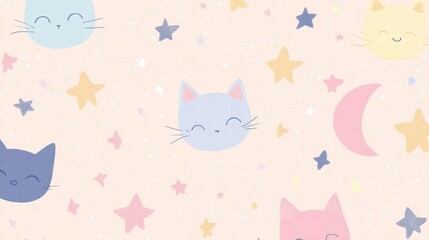 Cute Pastel Cat Wallpaper for Aesthetic Backgrounds