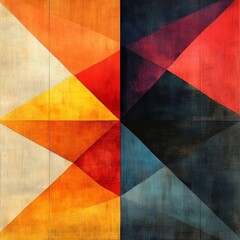 Fototapeta premium Abstract Geometric Art with Bold Colors and Dynamic Shapes Design