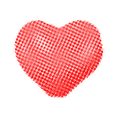 Heart with halftone effect, pop art style dotted heart