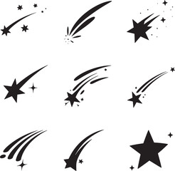black silhouettes of stars