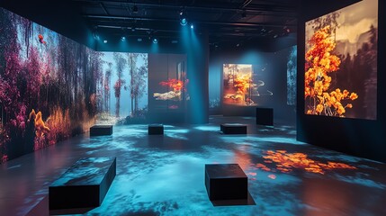 Immersive art installation with vibrant projections.