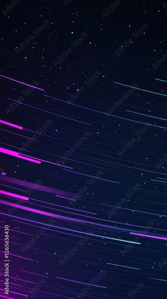Aufkleber cosmic speed: dynamic lines and stars create a sense of motion through a vibrant space scene.