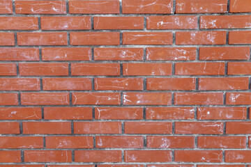 Background of old vintage brick wall. Red brick wall texture grunge background