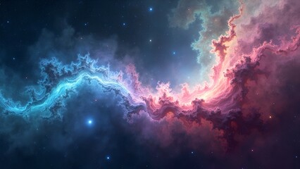 Obraz premium Stunning Cosmic Galaxy Wallpaper with Nebula and Stars