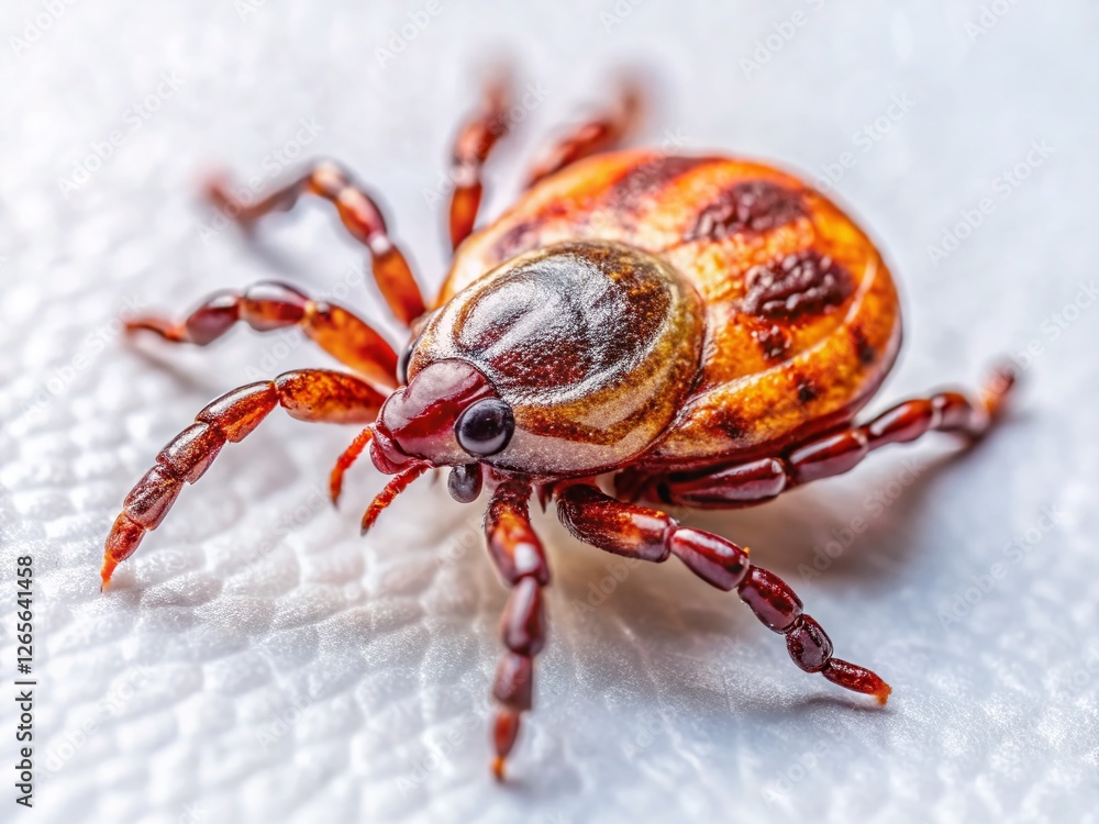 Aufkleber close-up of a tick on white background - isolated macro pest image