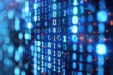 Display of binary numbers on monitor. visualizing complex computations or algorithms in action. Neural network ai generated