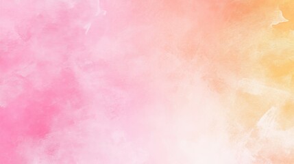 Obraz premium Abstract watercolor background with soft hues of pink, peach, and yellow creating a gentle gradient.