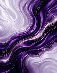 Amethyst Tides, A Luxurious Abstract with Flowing Purple and Gold Veins
