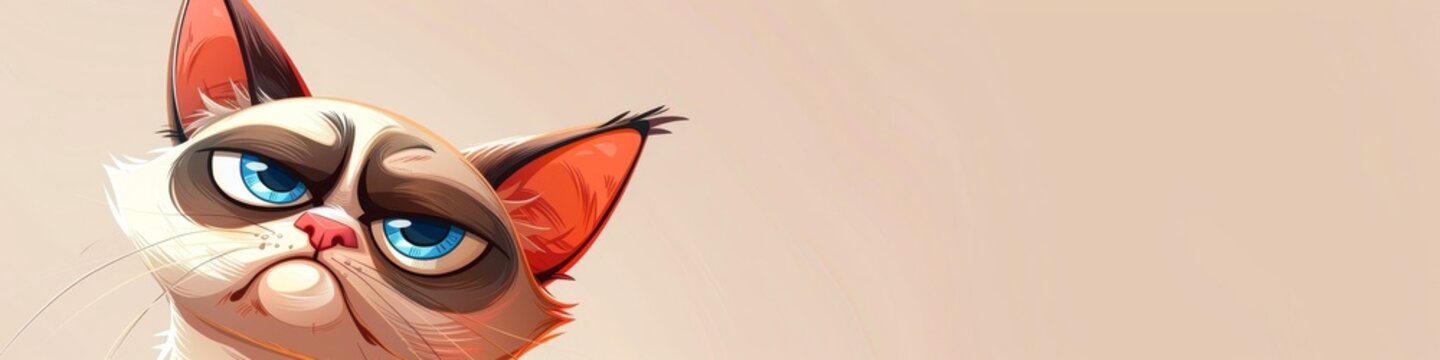 Grum  Cat Illustration: A Digital Art Piece Featuring the Iconic Feline